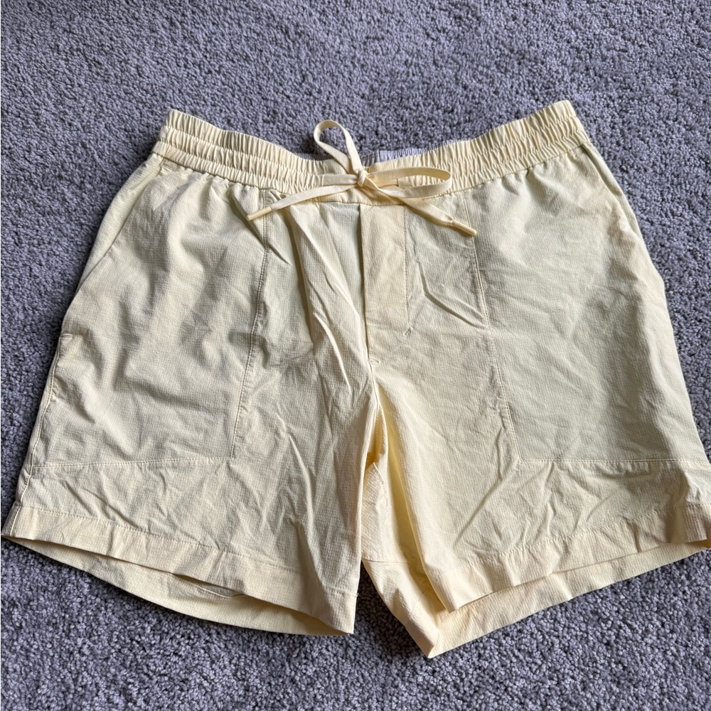 Light Yellow Casual Shorts